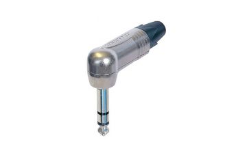 Jack stereo maschio 6,3 ad angolo retto con corpo e contatti in nickel