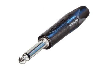 Jack mono maschio 6,3 con corpo in metallo nero e contatti in nickel