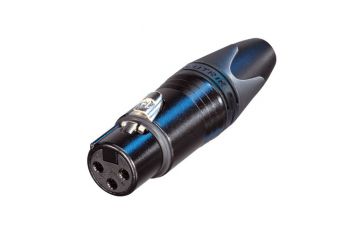 Connettore XLR 3 poli femmina con contatti argentati e corpo in metallo nero