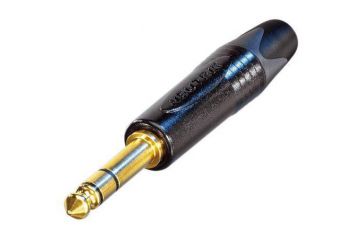 Jack stereo maschio 6,3 a 3 poli con corpo in metallo metallo nero e contatti dorati