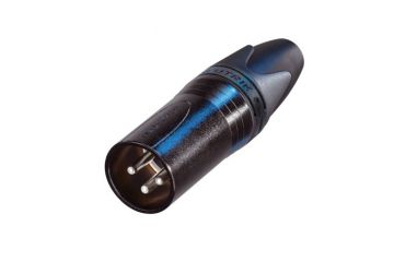 Connettore XLR 3 poli maschio con contatti argentati e corpo in metallo nero